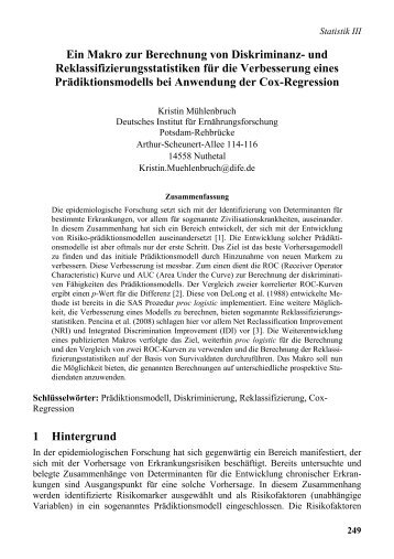 Ein Makro zur Berechnung von Diskriminanz- und - Sas-Wiki