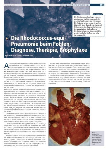 Die Rhodococcus-equi- Pneumonie beim Fohlen: Diagnose ...