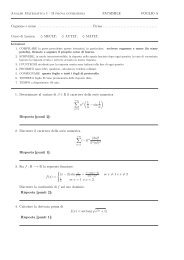 Analisi Matematica I - II prova intermedia FACSIMILE FOGLIO A ...