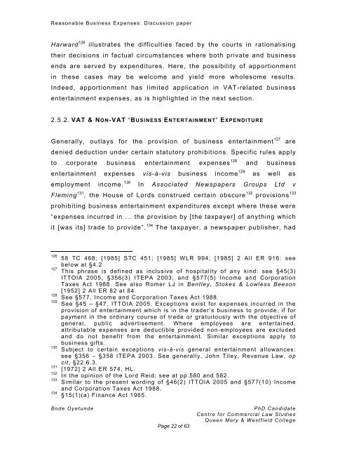 Reasonable Business Expense - The Chartered Institute of Taxation