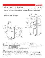 Product and Cut-out Dimensions - Miele