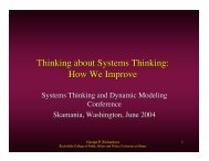Thinking about Systems Thinking - Creative Learning Exchange