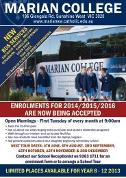 Bacchus Marsh-Melton-Rockbank-Caroline Springs ... - marian college