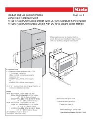 Product and Cut-out Dimensions Convection Microwave ... - Miele