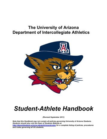 Student-Athlete Handbook - University of Arizona Athletics