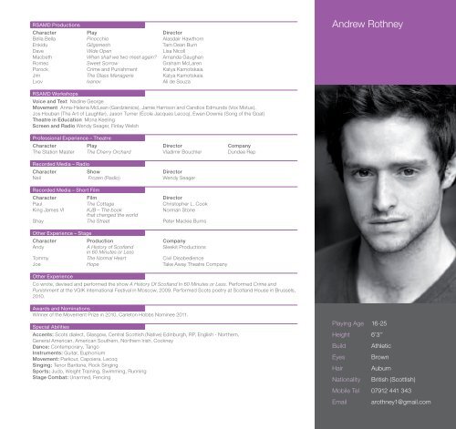 Acting Showcase Class of 2011 - Royal Conservatoire of Scotland