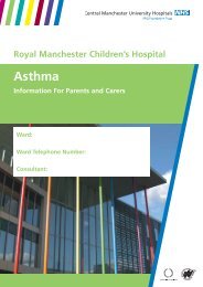 Royal Manchester Children's Hospital Asthma