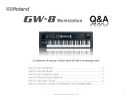 Roland GW-8 Q&A - Roland Corporation Australia