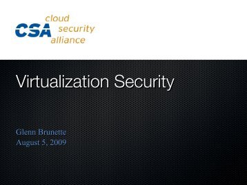 Virtualization Hardening - Cloud Security Alliance