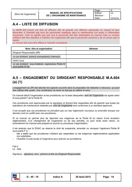 (a) (1) - Consignes de NavigabilitÃ© franÃ§aises