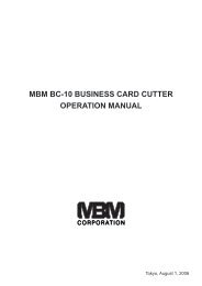 MBM BC-10 BUSINESS CARD CUTTER OPERATION MANUAL - Net