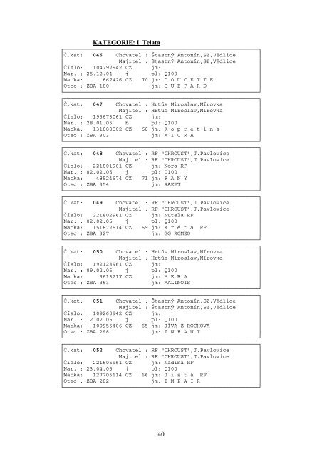 Katalog zvÃ­Åat 2005.pdf, 901 kB - ÄeskÃ½ svaz chovatelÅ¯ masnÃ©ho skotu