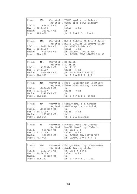 Katalog zvÃ­Åat 2005.pdf, 901 kB - ÄeskÃ½ svaz chovatelÅ¯ masnÃ©ho skotu