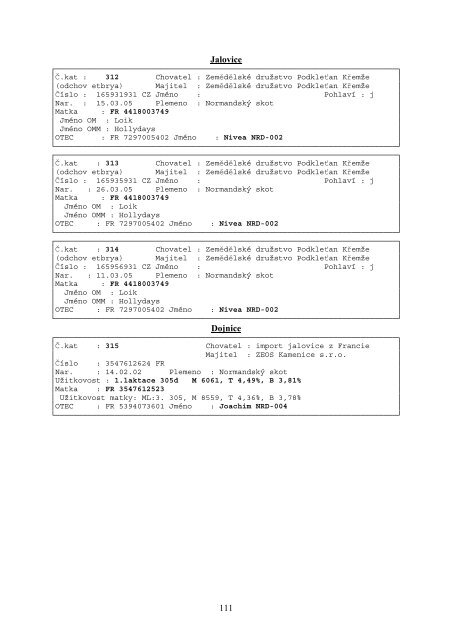 Katalog zvÃ­Åat 2005.pdf, 901 kB - ÄeskÃ½ svaz chovatelÅ¯ masnÃ©ho skotu