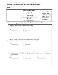 Exponential Decay Worksheet - Bssd.net