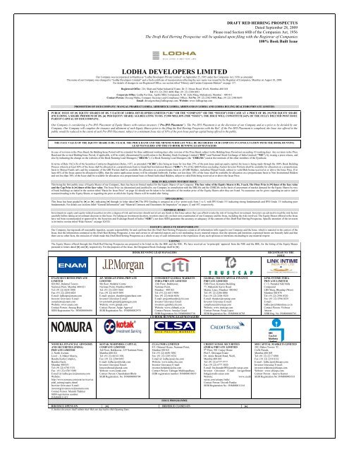 Draft Red Herring Prospectus Cmlinks Com