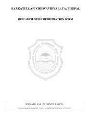 research guide registration form - Barkatullah University, Bhopal