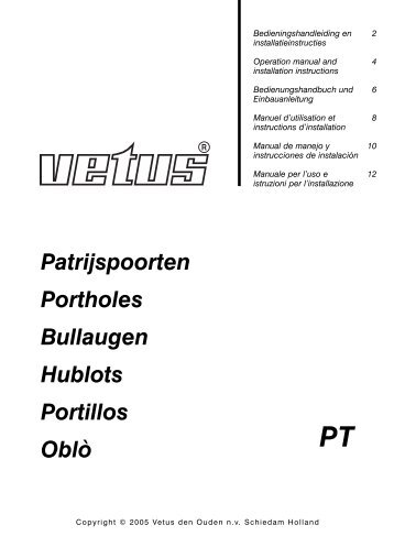 Patrijspoorten Portholes Bullaugen Hublots Portillos ... - VETUS.com