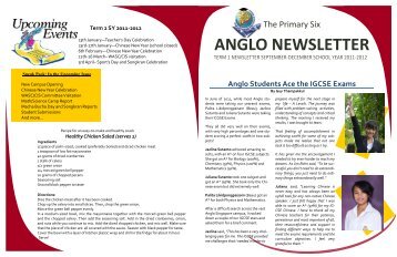 Term 1 Newsletter - Anglo Singapore International School