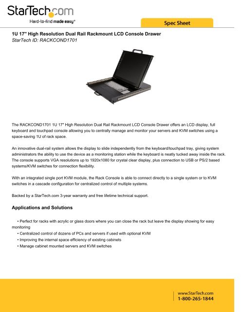 StarTech.com RACKCOND1701 rack console