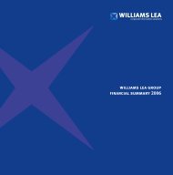 williams lea group financial summary 2006