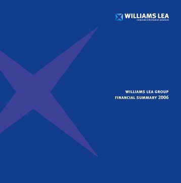 williams lea group financial summary 2006