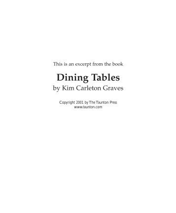 Dining Tables - Fine Woodworking