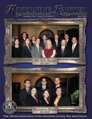 December 2011 - Riverside Lawyer Magazine - Riverside County ...