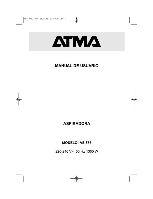 MANUAL DE USUARIO ASPIRADORA - Atma