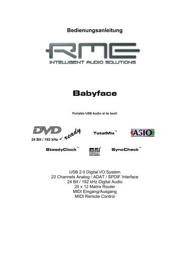 Bedienungsanleitung Babyface - RME