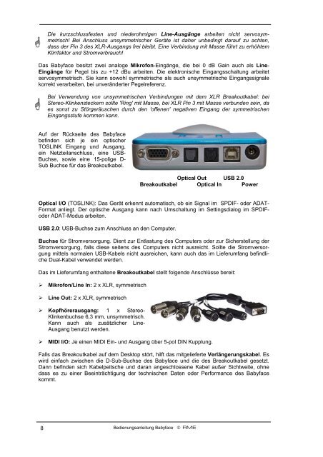 Bedienungsanleitung Babyface - RME