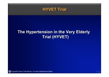 HYVET Trial The Hypertension in the Very Elderly Trial (HYVET)