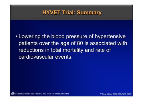 HYVET Trial The Hypertension in the Very Elderly Trial (HYVET)