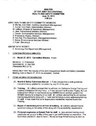 Health and Safety Committee, June 12, 2013, minutes of meeting ...