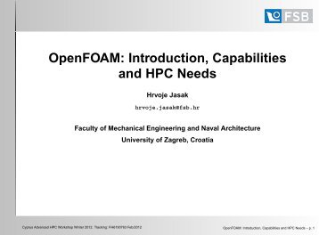 OpenFOAM: Introduction, Capabilities and HPC Needs - LinkSCEEM