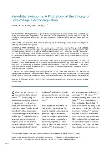 Article - Periorbital Syringoma - Ellman International