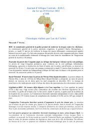 Journal d'Afrique Centrale - R.D.C. du 1er au 15 FÃ©vrier 2012 nÂ°188 ...