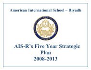 Strategic Plan - American International School - Riyadh