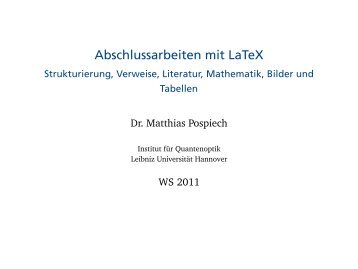 Abschlussarbeiten mit LaTeX - Matthias Pospiech