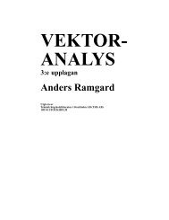 VEKTOR- ANALYS 3:e upplagan Anders Ramgard