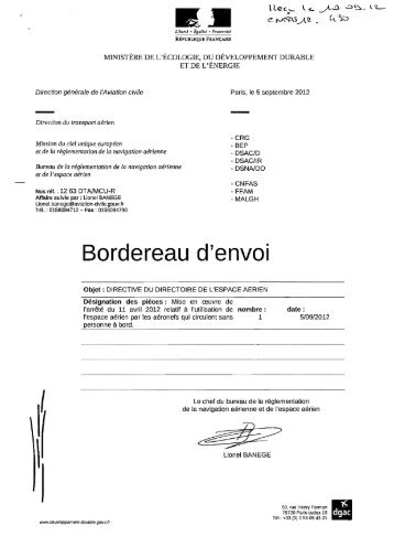 bordereau d'envoi