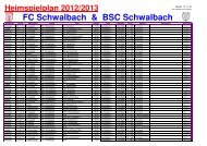 Heimspielplan 2012/2013 - FC Schwalbach