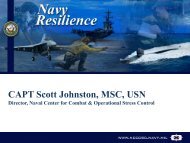 CAPT Scott Johnston, MSC, USN - Human Performance Resource ...