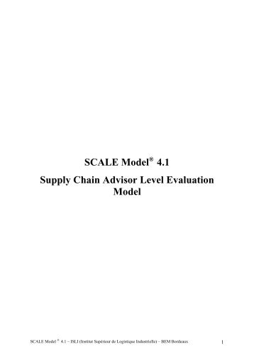 SCALE Model - Blog ISLI Supply Chain Management