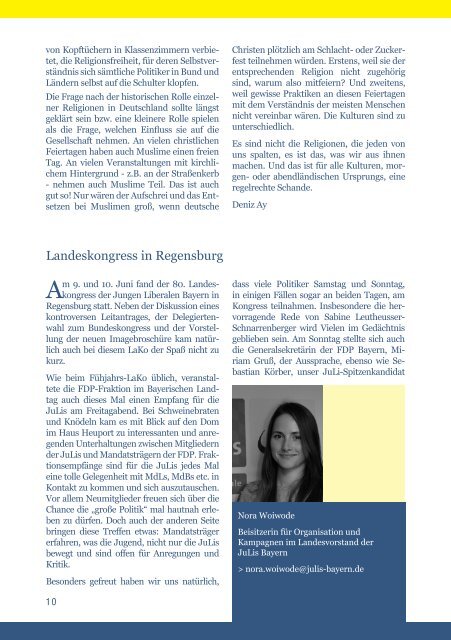 MITGLIEDERMAGAZIN DER JUNGEN LIBERALEN ... - JuLis Bayern