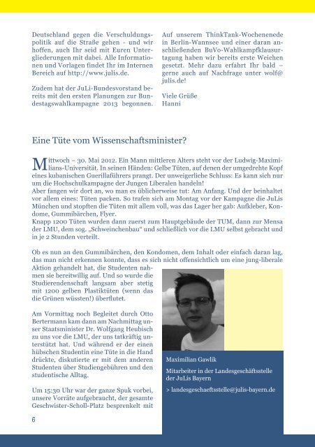 MITGLIEDERMAGAZIN DER JUNGEN LIBERALEN ... - JuLis Bayern