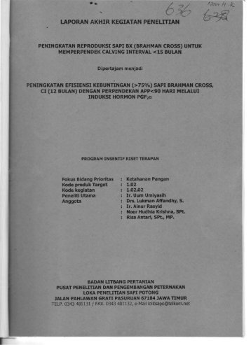 LAPORAN AKHIR KEGIATAN PENELIT1AN - KM Ristek