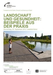 LANDSCHAFT UND GESUNDHEIT: BEISPIELE AUS DER PRAXIS