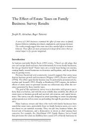 The Effect of Estate Taxes on Family Business: Survey Results
