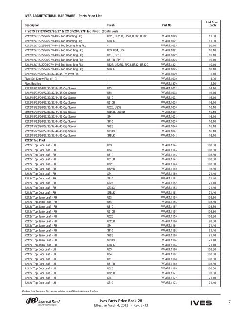 Ives Parts - JLM Wholesale